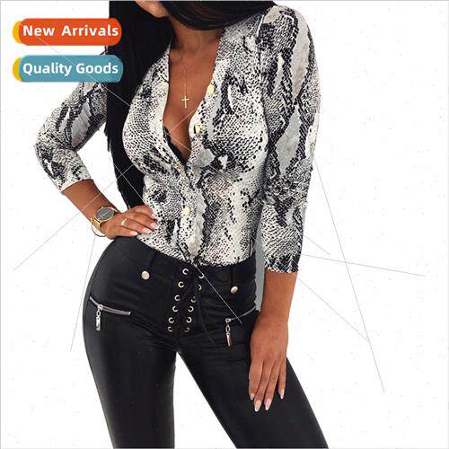 Women Leopard Snakeskin Prinetd Bodysus Lady Girls Female