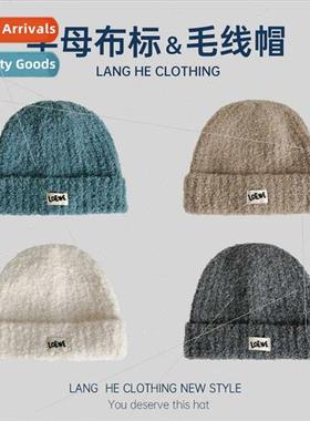 Letter wool cap female Korean  casual wildly obvious face sm