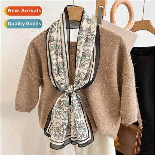 Korean  letters new fashion silk scarf female autumn winter