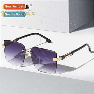 Fashion rimless women sunglasses 3006 Europe square versatil