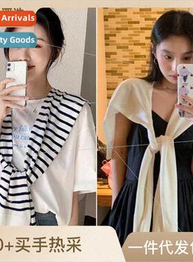 Women spring summer shawl sunscreen solid color outwear knte