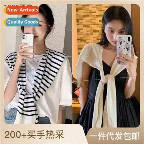Women spring summer shawl sunscreen solid color outwear knte