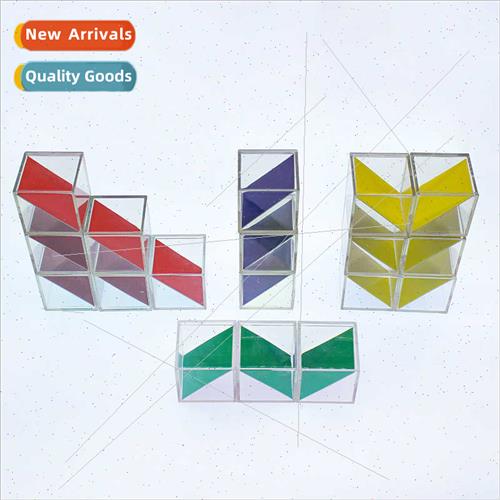 18 transparent flip color cube blocks 4cm children math cube