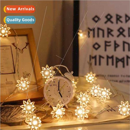 led solar double layer lotus string lights battery  lotus st