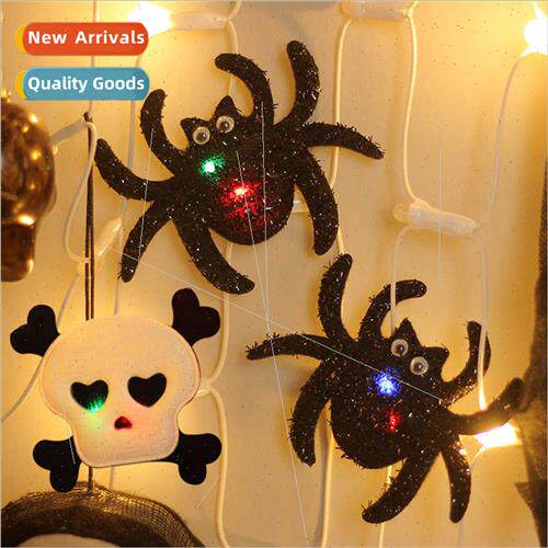 Halloween decorations LED spider brooch ghost festival hotel