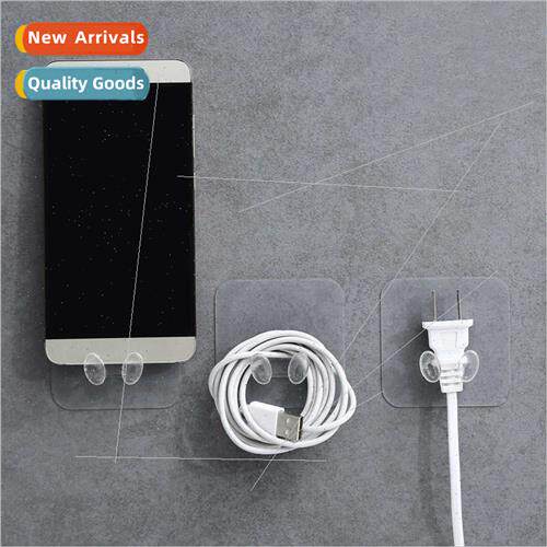 Wire Plug Hooks Hole-free Transparent Sticky Hooks Creative