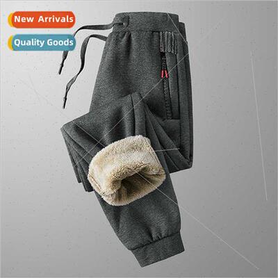 L-8XL extra large size fall winter new lambswool pants cotto
