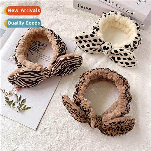 Hairbands women wash face mask special headband leopard head