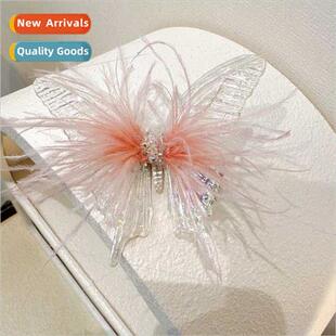new children butterfly hair clips mermaid  feather hairpin g