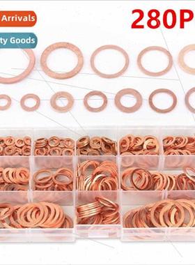 280PCS Purple Copper Gasket Oil Seal Gasket Box Gasket Flat