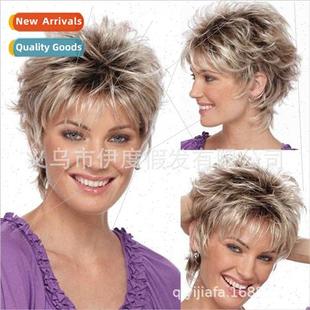 ladies short hair Wig reverse fashion fluffy mechanis Europe