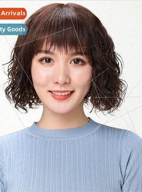 Wig female full real hair short bob natural  small curls Qi