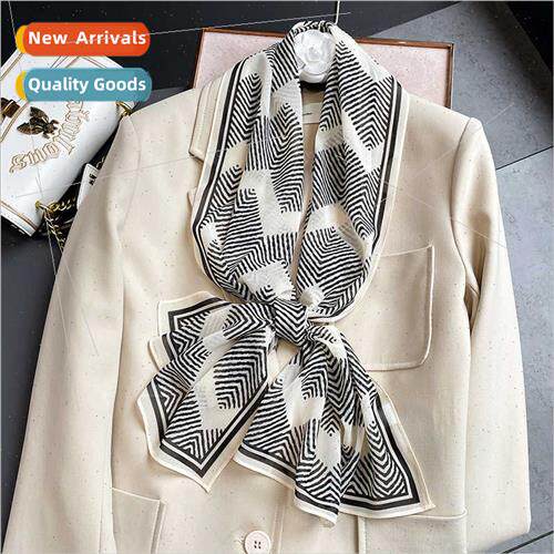 Korean  new spring fall temperament long silk scarf female n