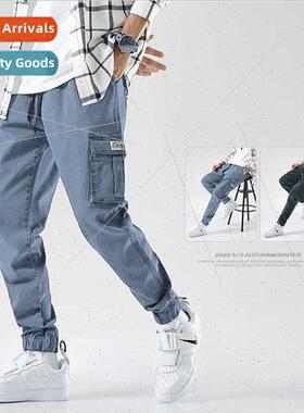 Men jeans loose spring autumn casual pants fat fat plus larg