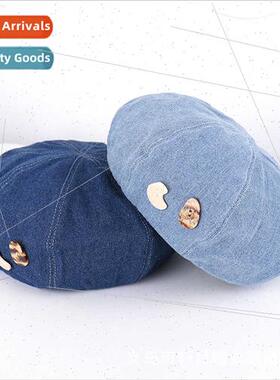 Spring Autumn Belle hat fashion buttons cowboy beret female