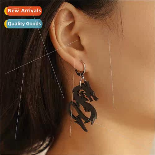 Europe new Chinese dragon hip hop earrings fashion acrylic m