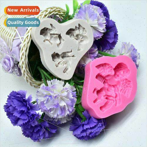 DIY Bakery 3 cherubs moulding Cake Chocolate Fondant Decorat