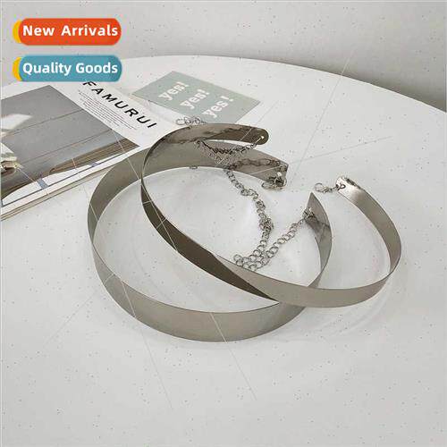 Iron piece silver belt female decorative waistband skirt vin