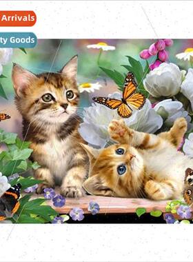 New full diamond cat flowers diamond painting living room de