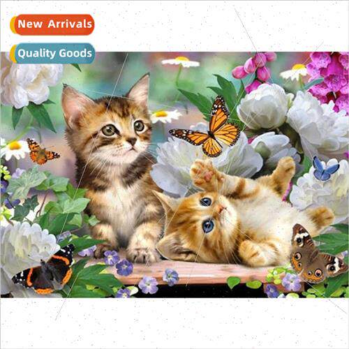 New full diamond cat flowers diamond painting living room de