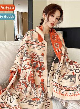 2023 thickened cold large shawl fall winter warm faux cashme