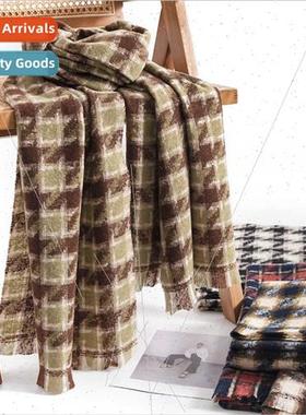 2023 new birds check scarf women in Europe Uned States commu