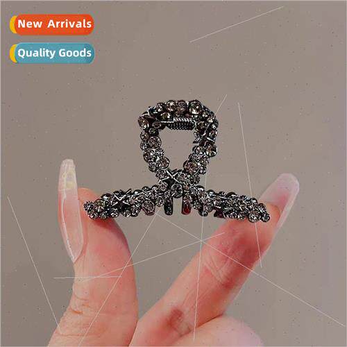 Black rhinestone star grab clip female new advanced sense ha