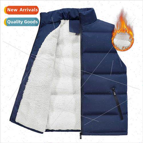 Lambswool vest men new cotton clothing undershirt solid colo