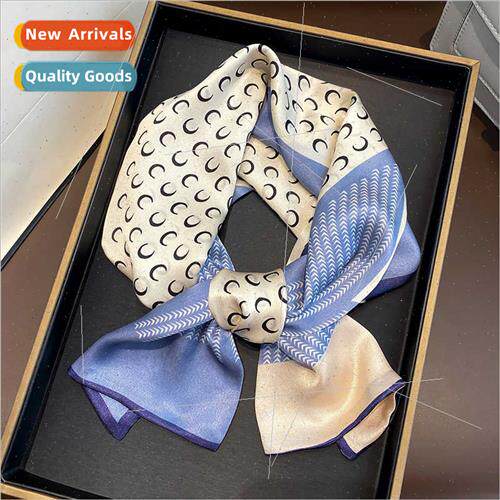 Fashion crescent moon crescent splicing color blocking doubl