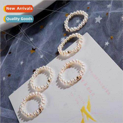 Natural freshwater pearl ring mini small baby bead ring ring