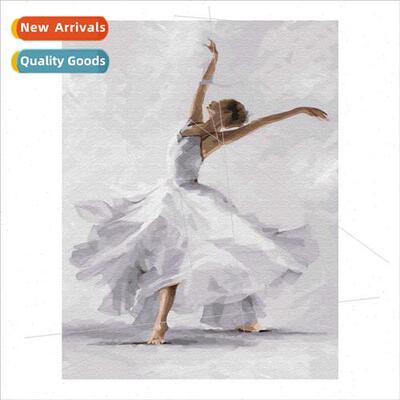 Handmade mple Full Stch Whe Dress Dancing Girl Cross Stch vi