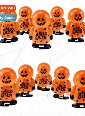 fun four wind-up jumping orange small pumpkin man Halloween