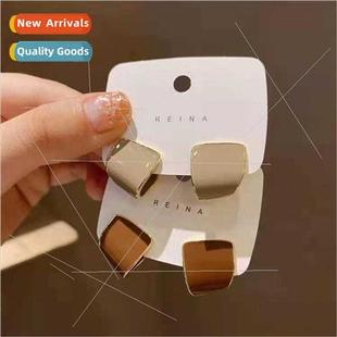 Korearetro French 925 silver pin earrings female curry tide