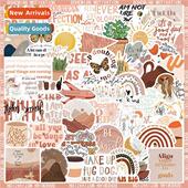 sheets waterprostickers bohemian words art inspirational