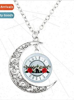 Gunflower Rock BMoon Necklace Punk Music B Round Glass Penda