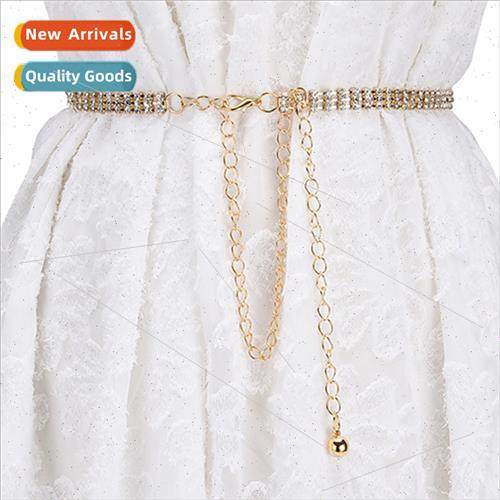 hundred metal fashion waist chain rhinestone inlaid belt coa