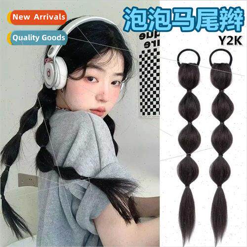 Wig women tie simulation bubble lantern ponytail high temper