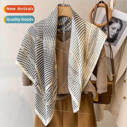 2022 new 90 fashion large square scarf female silk scarf tem