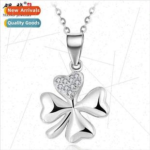 925 silver four-leaf clover pendant female simple pendant fe