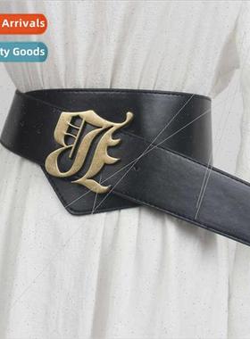 Europe runway punk metal Latin letters decorative belt Moder