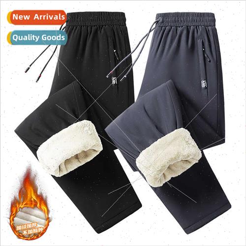 Padded thickened warm pants men casual pants 2023 fall winte