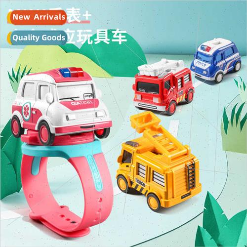 Children sensor watch car toy baby luminous alloy mini racin