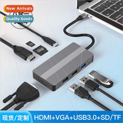 typec docking station hdmi/vga/usb3.0 hub laptop phone table