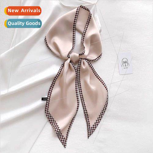 Thousbird nest versatile silk scarf small long thin narrow c