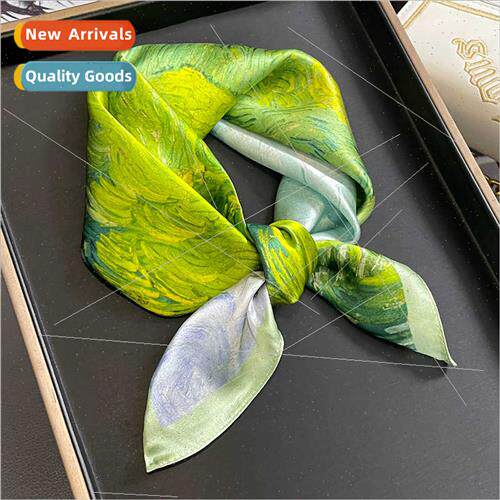 lk oil painting fashion temperament small square scarf women