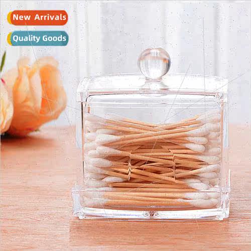 Plastic swab box jewelry box organizer crystal swab box tran