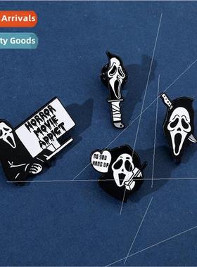 Halloween Brooch Skull Horror Movie Scream Dark Gothic Metal