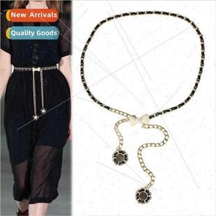 female bow accessories waist vers sub chain dress Thin pearl