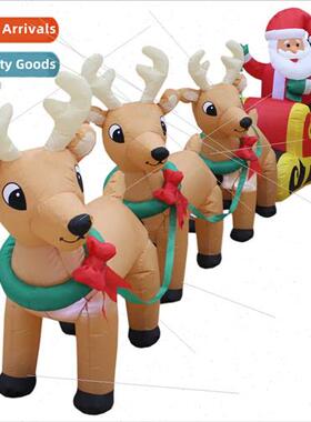 3.3 meters three elk pulling sleigh santa claus LED lights l