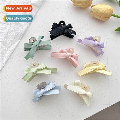 Small bow grab clip sweet girl candy-coloured side bangs cli
